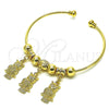 Oro Laminado Individual Bangle, Gold Filled Style Owl Design, Polished, Golden Finish, 07.93.0010 (02 MM Thickness, One size fits all)