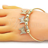 Oro Laminado Individual Bangle, Gold Filled Style Butterfly Design, Polished, Golden Finish, 07.93.0014 (02 MM Thickness, One size fits all)