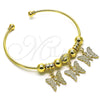 Oro Laminado Individual Bangle, Gold Filled Style Butterfly Design, Polished, Golden Finish, 07.93.0014 (02 MM Thickness, One size fits all)