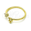 Oro Laminado Multi Stone Ring, Gold Filled Style Flower Design, with White Cubic Zirconia, Polished, Golden Finish, 01.284.0075 (One size fits all)