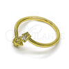 Oro Laminado Multi Stone Ring, Gold Filled Style Pineapple Design, with White Cubic Zirconia, Polished, Golden Finish, 01.284.0080 (One size fits all)