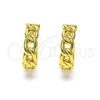 Oro Laminado Huggie Hoop, Gold Filled Style Curb Design, Polished, Golden Finish, 02.195.0159.14