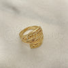Oro Laminado Elegant Ring, Gold Filled Style Diamond Cutting Finish, Golden Finish, 01.233.0031.07 (Size 7)