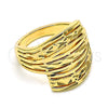 Oro Laminado Elegant Ring, Gold Filled Style Diamond Cutting Finish, Golden Finish, 01.233.0031.08 (Size 8)