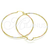 Oro Laminado Extra Large Hoop, Gold Filled Style Diamond Cutting Finish, Tricolor, 02.168.0039.1.70