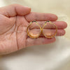 Oro Laminado Small Hoop, Gold Filled Style Greek Key Design, Polished, Golden Finish, 02.170.0399.25
