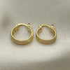 Oro Laminado Small Hoop, Gold Filled Style Greek Key Design, Polished, Tricolor, 02.170.0408.15