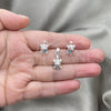 Sterling Silver Earring and Pendant Adult Set, Turtle Design, with Multicolor Mother of Pearl, Polished, Silver Finish, 10.399.0014