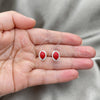 Sterling Silver Stud Earring, with White Cubic Zirconia and Orange Red Pearl, Polished, Silver Finish, 02.399.0037.1