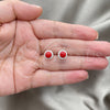 Sterling Silver Stud Earring, with White Cubic Zirconia and Orange Red Pearl, Polished, Silver Finish, 02.399.0036.1