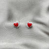 Sterling Silver Stud Earring, with Orange Red Pearl, Polished, Silver Finish, 02.399.0049