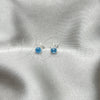 Sterling Silver Stud Earring, with Aquamarine Cubic Zirconia, Polished, Silver Finish, 02.397.0039.03