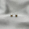 Sterling Silver Stud Earring, with Blue Topaz Cubic Zirconia, Polished, Silver Finish, 02.397.0039.12