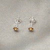 Sterling Silver Stud Earring, with Blue Topaz Cubic Zirconia, Polished, Silver Finish, 02.397.0039.12