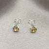 Sterling Silver Stud Earring, with Aqua Blue Cubic Zirconia, Polished, Silver Finish, 02.397.0040.11