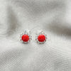 Sterling Silver Stud Earring, with Orange Red Pearl, Polished, Silver Finish, 02.397.0042.03