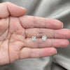 Sterling Silver Stud Earring, Flower Design, Polished, Silver Finish, 02.407.0013