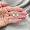 Sterling Silver Stud Earring, Flower Design, Polished, Silver Finish, 02.407.0014