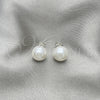 Sterling Silver Stud Earring, with Ivory Pearl, Polished, Silver Finish, 02.408.0085.10