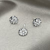 Sterling Silver Earring and Pendant Adult Set, with White Crystal, Polished, Silver Finish, 10.408.0001.03