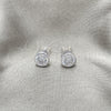 Sterling Silver Stud Earring, with White Cubic Zirconia, Polished, Silver Finish, 02.408.0087