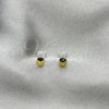 Sterling Silver Stud Earring, Yellow Enamel Finish, Silver Finish, 02.406.0001.01