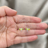 Sterling Silver Stud Earring, Dragon-Fly Design, Yellow Enamel Finish, Silver Finish, 02.406.0002.01