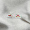 Sterling Silver Stud Earring, Green Enamel Finish, Silver Finish, 02.406.0010.01