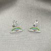 Sterling Silver Stud Earring, Red Enamel Finish, Silver Finish, 02.406.0010.02
