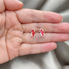 Sterling Silver Stud Earring, Seahorse Design, Red Enamel Finish, Silver Finish, 02.406.0011.01