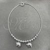 Sterling Silver Charm Bracelet, Elephant Design, Polished, Silver Finish, 03.409.0002.07 (7 Inches Length)