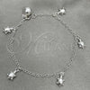 Sterling Silver Charm Bracelet, Turtle Design, Polished, Silver Finish, 03.409.0006.07 (7 Inches Length)