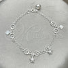 Sterling Silver Charm Bracelet, Star Design, Polished, Silver Finish, 03.409.0009.07 (7 Inches Length)