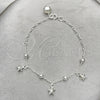 Sterling Silver Charm Bracelet, Star Design, Polished, Silver Finish, 03.409.0015.07 (7 Inches Length)
