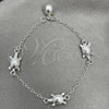 Sterling Silver Charm Bracelet, Turtle Design, Polished, Silver Finish, 03.409.0016.07 (7 Inches Length)