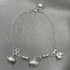 Sterling Silver Charm Bracelet, Elephant Design, Polished, Silver Finish, 03.409.0020.07 (7 Inches Length)