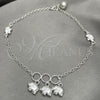 Sterling Silver Charm Anklet , Elephant Design, Polished, Silver Finish, 03.409.0035.10 (10 Inches Length)