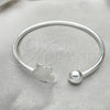 Sterling Silver Individual Bangle, Four-leaf Clover Design, Polished, Silver Finish, 07.409.0003 (04 MM Thickness, One size fits all)