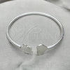 Sterling Silver Individual Bangle, Heart Design, Polished, Silver Finish, 07.409.0007 (04 MM Thickness, One size fits all)