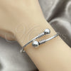 Sterling Silver Individual Bangle, Ball Design, Polished, Silver Finish, 07.409.0008