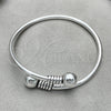 Sterling Silver Individual Bangle, Ball Design, Polished, Silver Finish, 07.409.0008