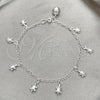 Sterling Silver Charm Bracelet, Turtle Design, Polished, Silver Finish, 03.397.0009.07 (7 Inches Length)