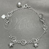 Sterling Silver Charm Bracelet, Star Design, Polished, Silver Finish, 03.397.0011.07 (7 Inches Length)