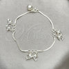 Sterling Silver Charm Bracelet, Dolphin Design, Polished, Silver Finish, 03.397.0012.07 (7 Inches Length)