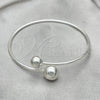 Sterling Silver Individual Bangle, Ball Design, Polished, Silver Finish, 07.395.0007.05