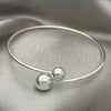Sterling Silver Individual Bangle, Ball Design, Polished, Silver Finish, 07.395.0007.05