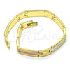 Oro Laminado Solid Bracelet, Gold Filled Style Polished, Tricolor, 03.102.0053.08 (07 MM Thickness, 8 Inches Length)