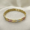 Oro Laminado Solid Bracelet, Gold Filled Style Polished, Tricolor, 03.102.0054.08 (08 MM Thickness, 8 Inches Length)