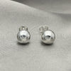 Sterling Silver Stud Earring, Ball Design, Polished, Silver Finish, 02.401.0055.09