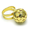 Oro Laminado Elegant Ring, Gold Filled Style Ball and Disco Design, Polished, Golden Finish, 01.383.0004 (One size fits all)